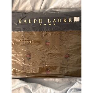 Ralph Lauren‎ FORMAL GARDEN Brown Floral Flat Sheet Queen NWT vintage Dead stock